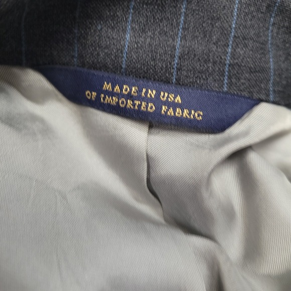 Brooks Brothers Custom Tailored Men's 46R (47) Blazer Gray Striped Sport Coat - Picture 6 of 9
